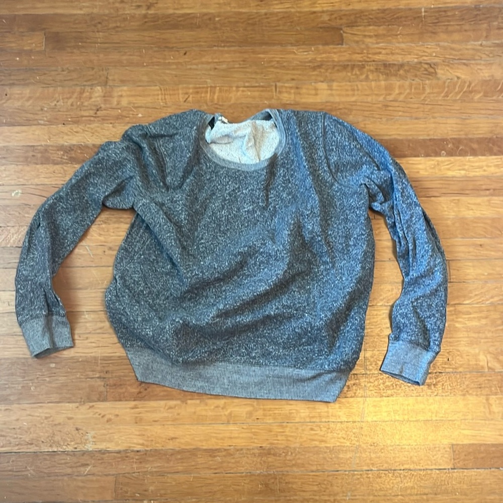 J. Crew gray sweatshirt with 3/4 length sleeves in size small